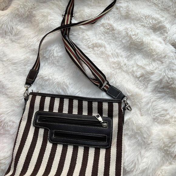 Striped Brown and Cream Crossbody Bag - Picture 7 of 7